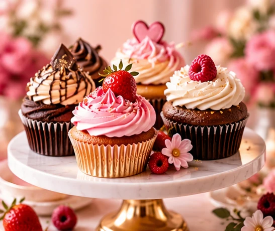 Assorted gourmet cupcakes