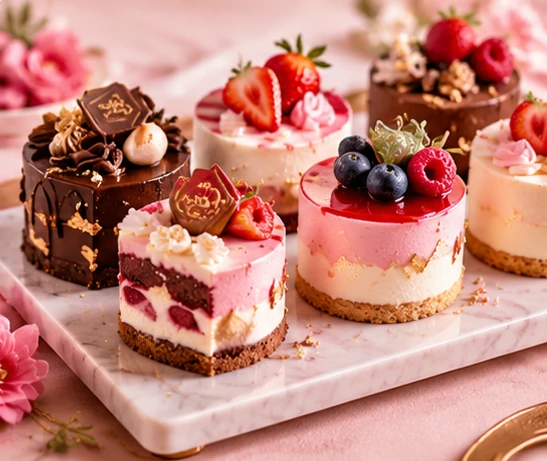 Mini cakes and pastries