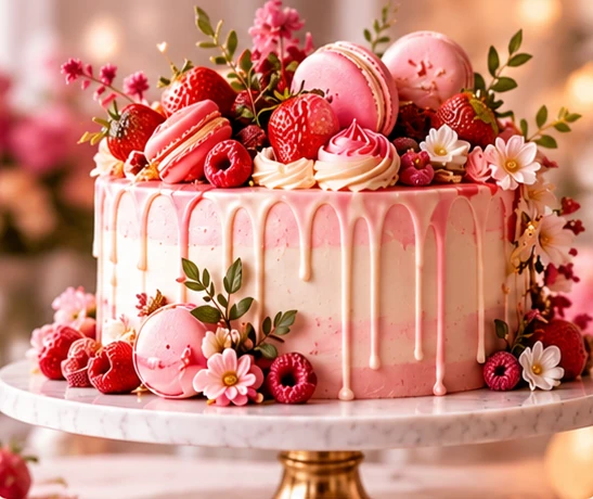 Strawberry celebration cake